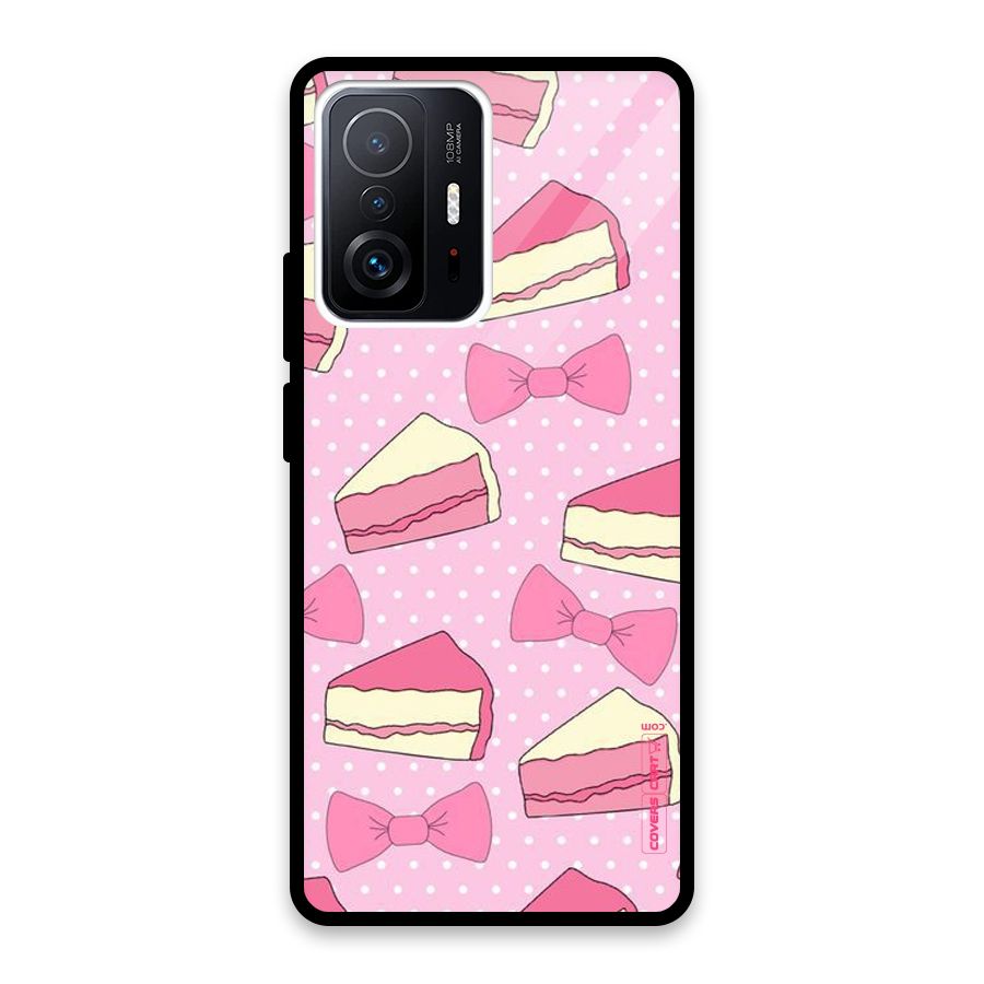 Bow Cake Glass Back Case for Xiaomi 11T Pro