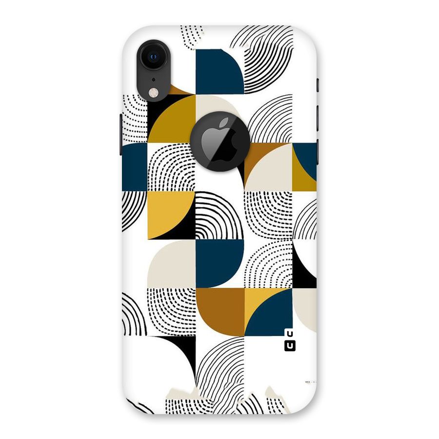 Boxes Pattern Back Case for iPhone XR Logo Cut