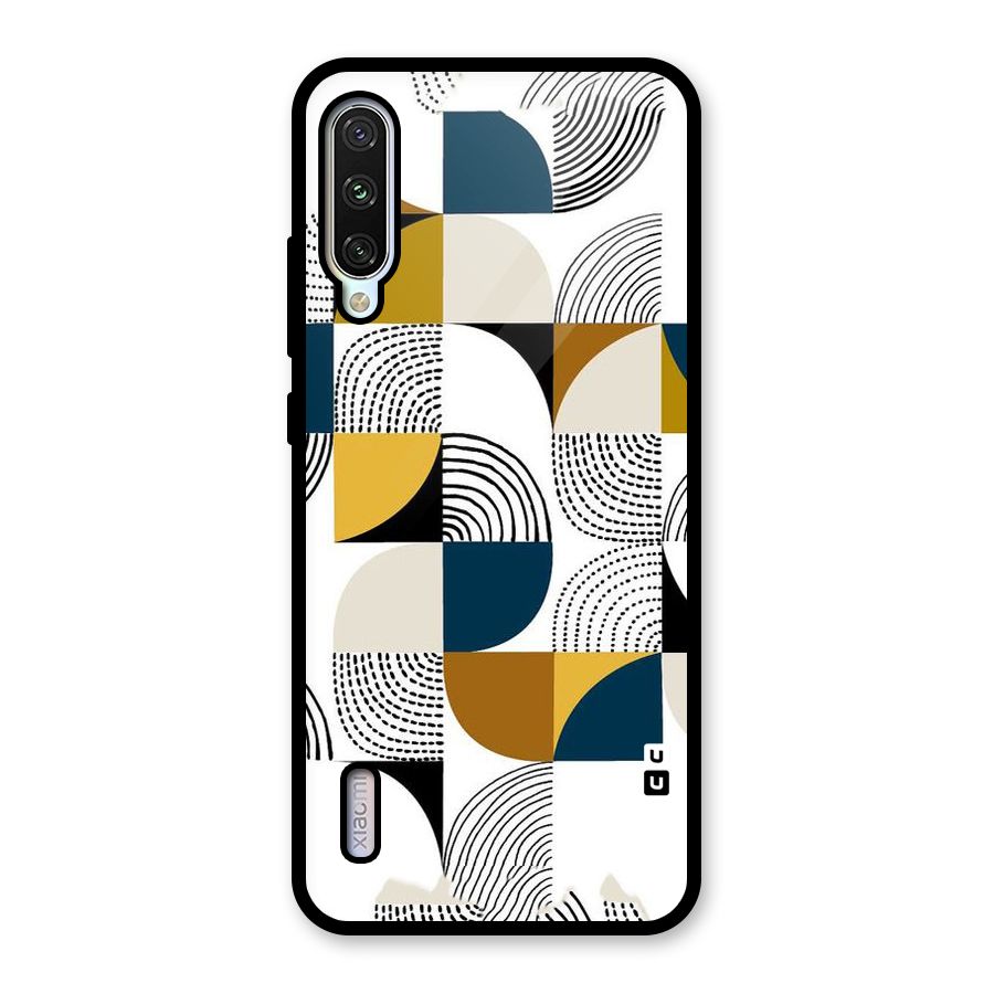 Boxes Pattern Glass Back Case for Mi A3
