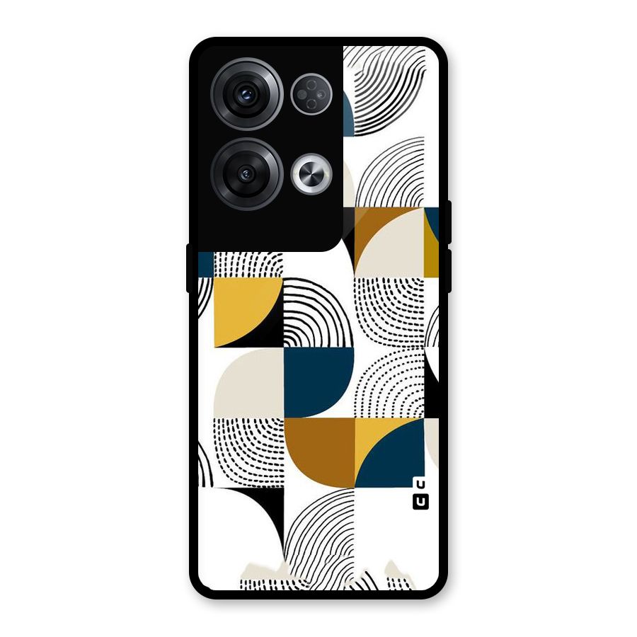 Boxes Pattern Glass Back Case for Oppo Reno8 Pro 5G