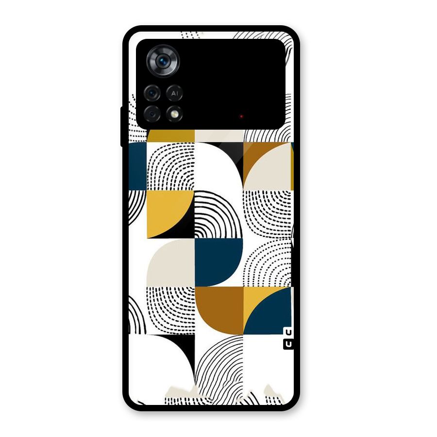 Boxes Pattern Glass Back Case for Poco X4 Pro 5G