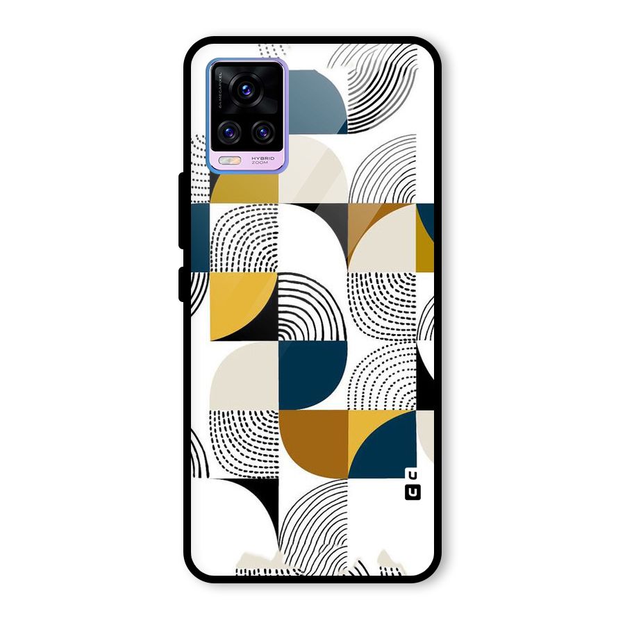 Boxes Pattern Glass Back Case for Vivo V20 Pro