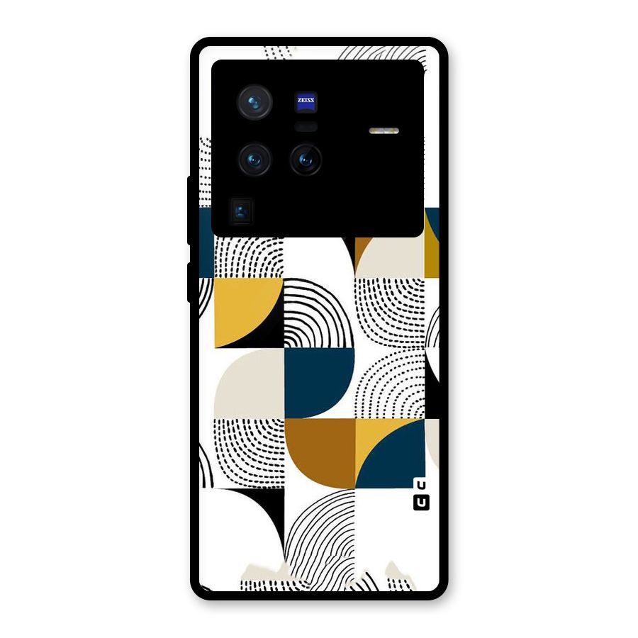 Boxes Pattern Glass Back Case for Vivo X80 Pro