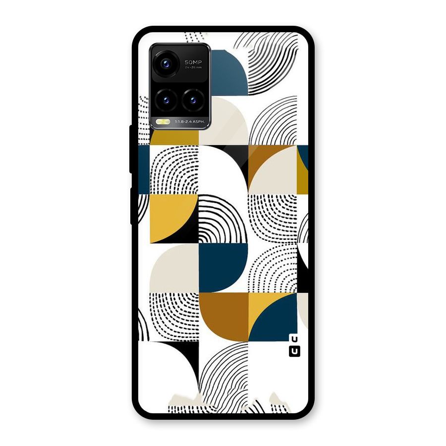Boxes Pattern Glass Back Case for Vivo Y21T