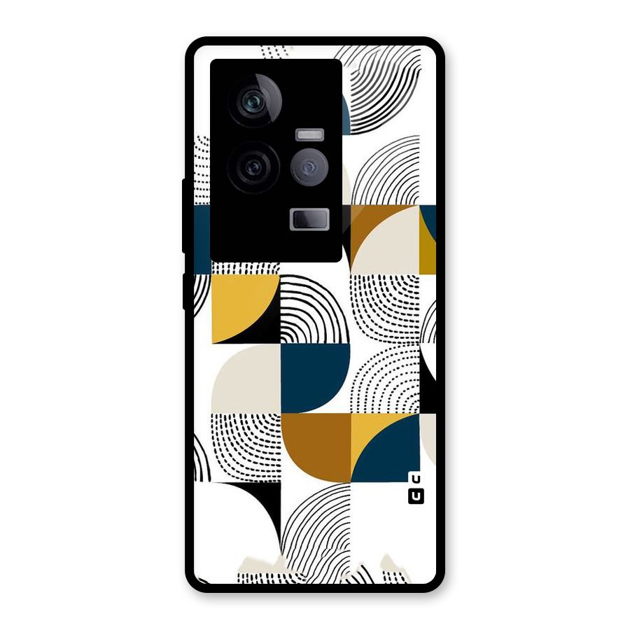 Boxes Pattern Glass Back Case for Vivo iQOO 11 5G