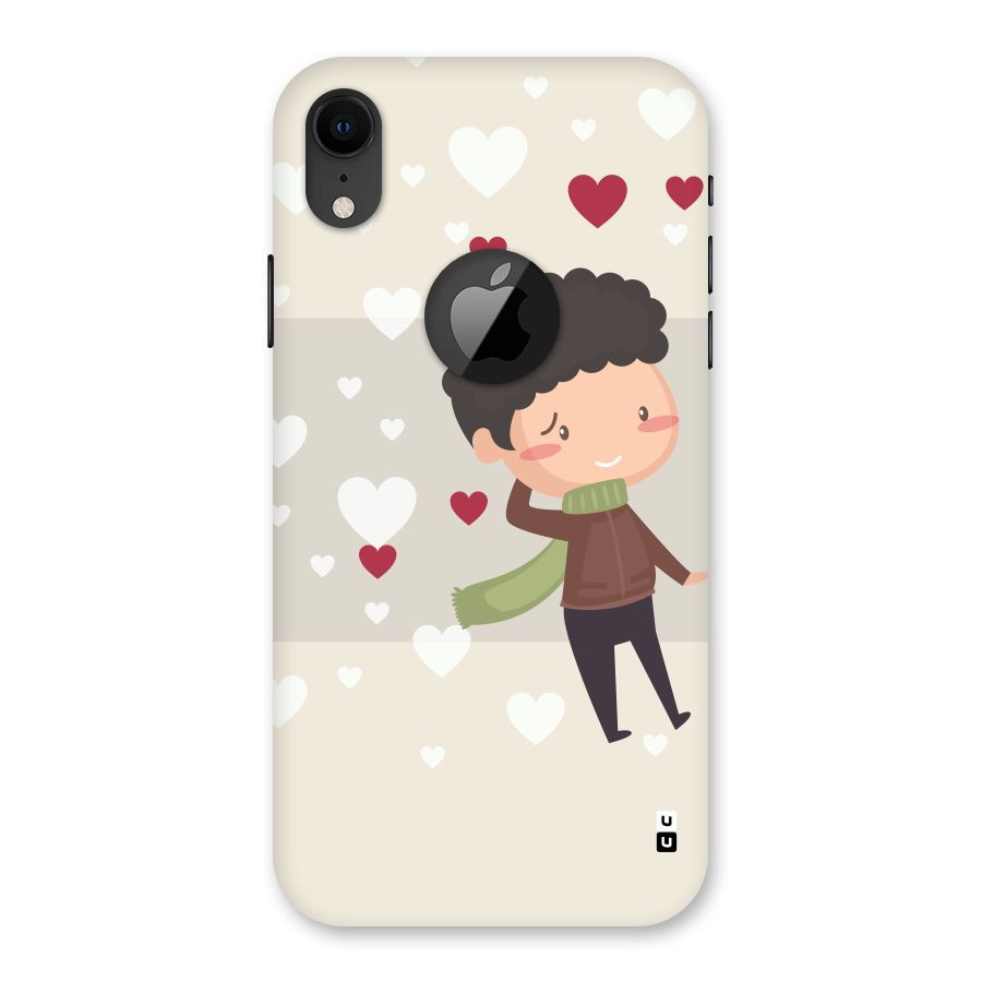 Boy in love Back Case for iPhone XR Logo Cut