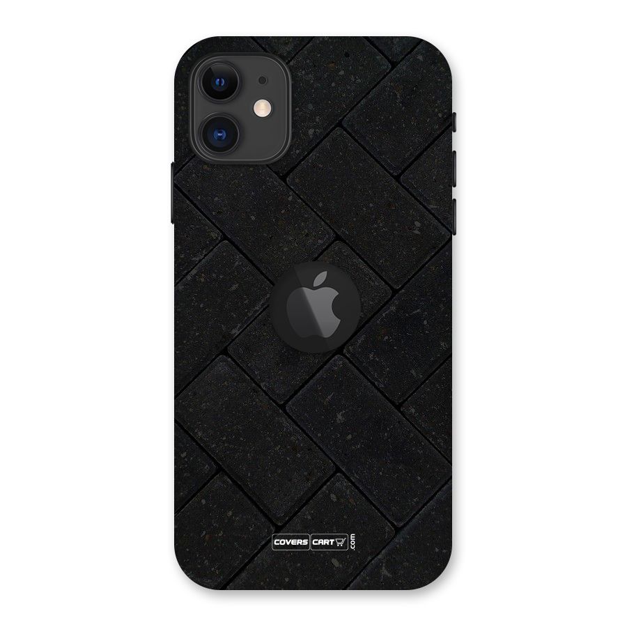 Bricks Pattern Back Case for iPhone 11 Logo Cut