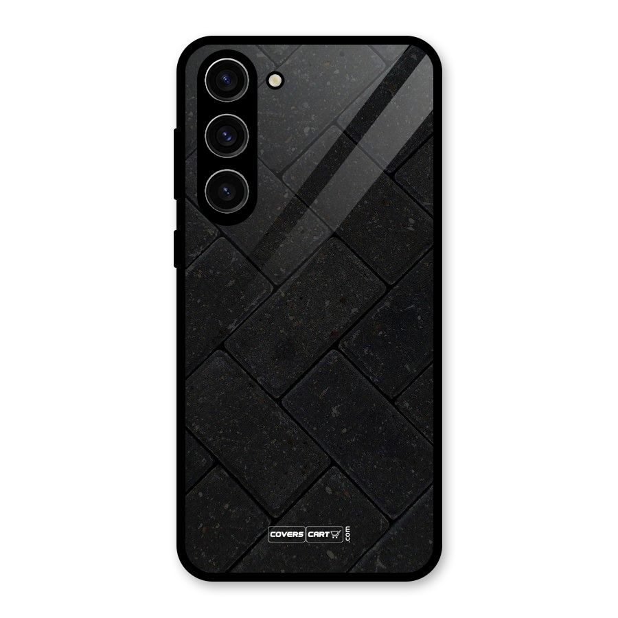 Bricks Pattern Glass Back Case for Galaxy S23 Plus