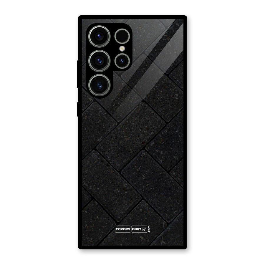 Bricks Pattern Glass Back Case for Galaxy S23 Ultra