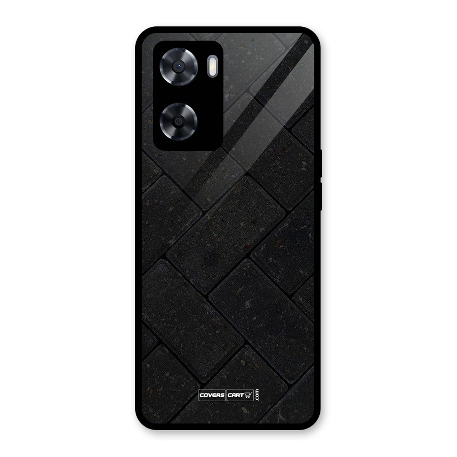 Bricks Pattern Glass Back Case for Oppo A57 2022