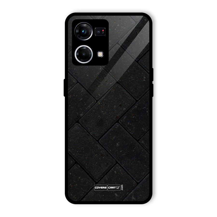 Bricks Pattern Glass Back Case for Oppo F21 Pro 4G