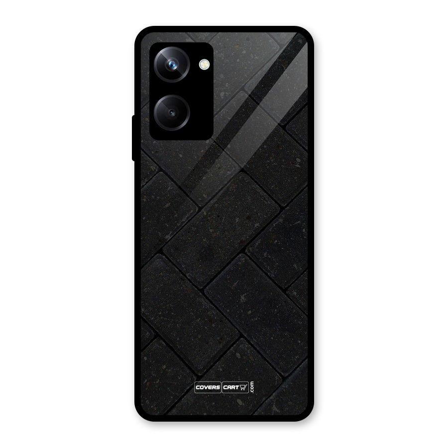 Bricks Pattern Glass Back Case for Realme 10 Pro