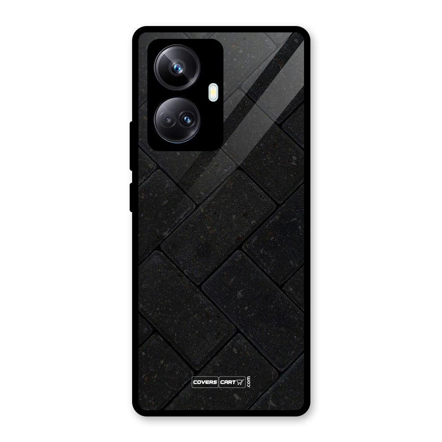 Bricks Pattern Glass Back Case for Realme 10 Pro Plus