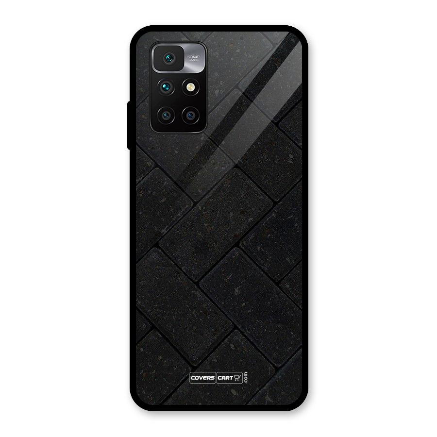 Bricks Pattern Glass Back Case for Redmi 10 Prime