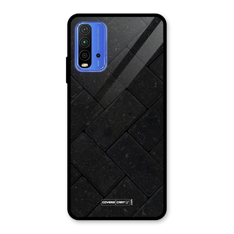 Bricks Pattern Glass Back Case for Redmi 9 Power