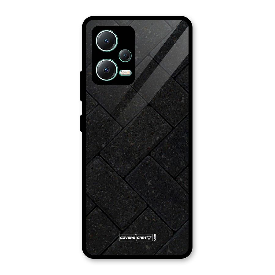 Bricks Pattern Glass Back Case for Redmi Note 12 5G