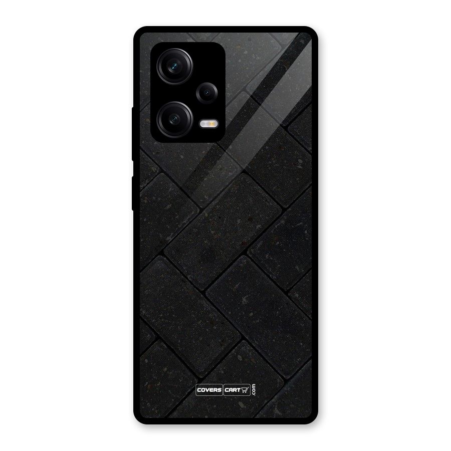 Bricks Pattern Glass Back Case for Redmi Note 12 Pro