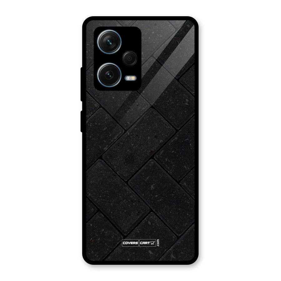 Bricks Pattern Glass Back Case for Redmi Note 12 Pro Plus 5G