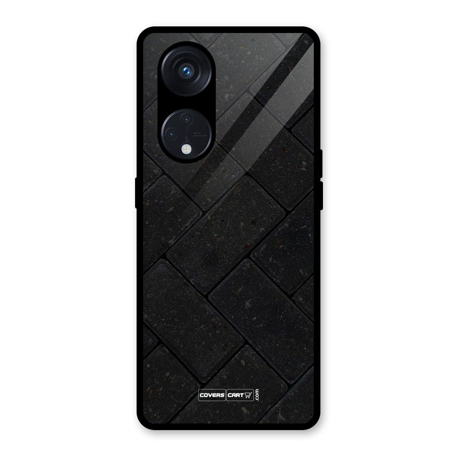 Bricks Pattern Glass Back Case for Reno8 T 5G