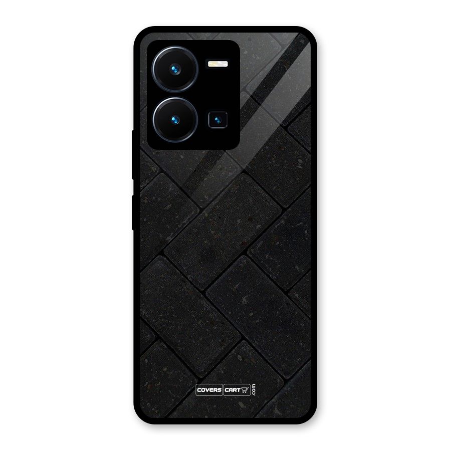 Bricks Pattern Glass Back Case for Vivo Y35