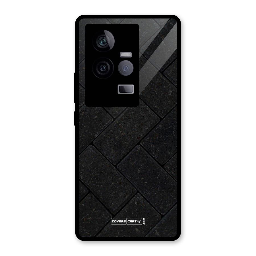 Bricks Pattern Glass Back Case for Vivo iQOO 11 5G