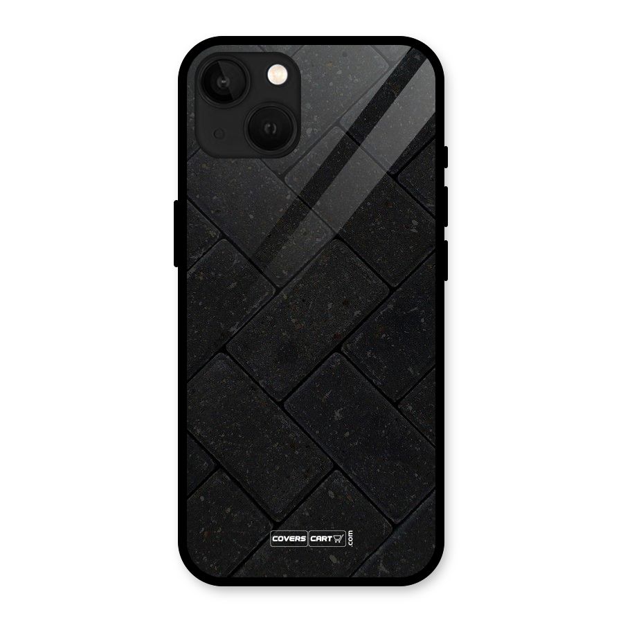 Bricks Pattern Glass Back Case for iPhone 13
