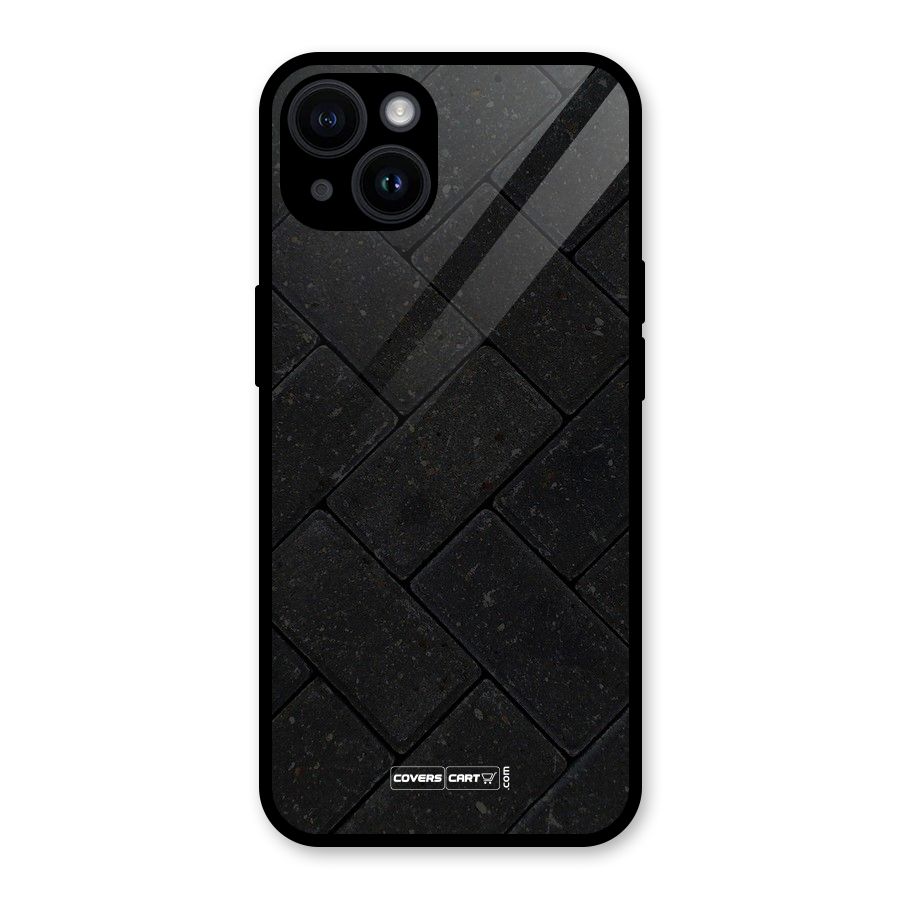 Bricks Pattern Glass Back Case for iPhone 14