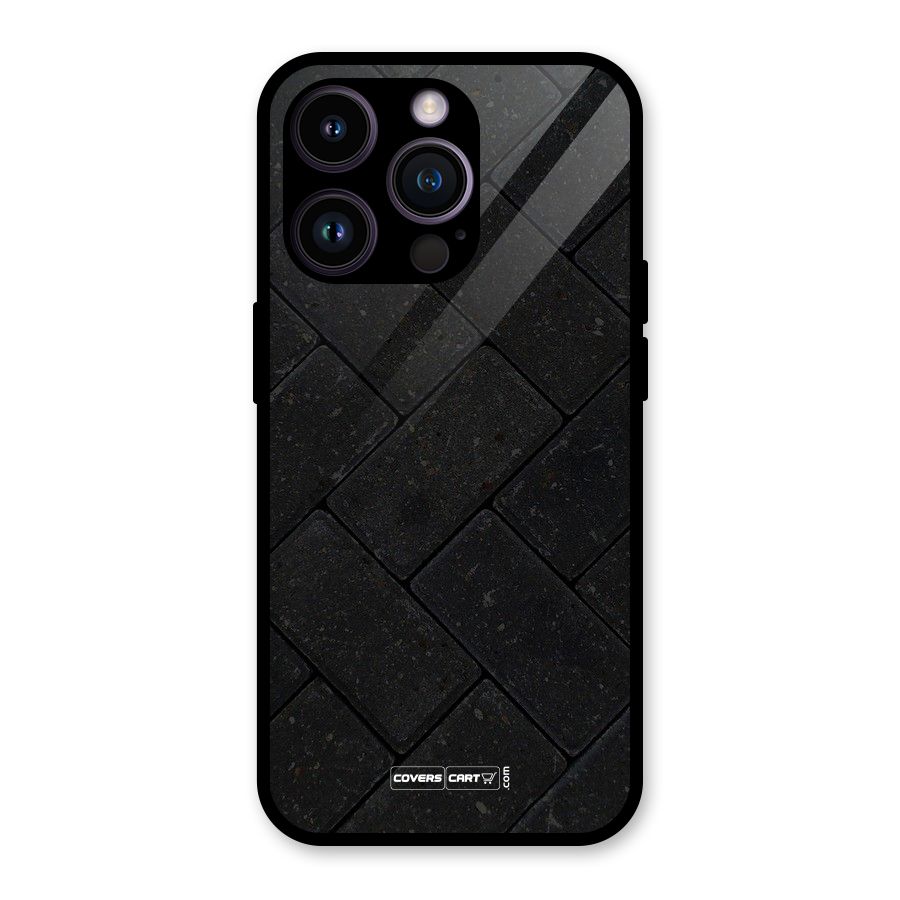 Bricks Pattern Glass Back Case for iPhone 14 Pro