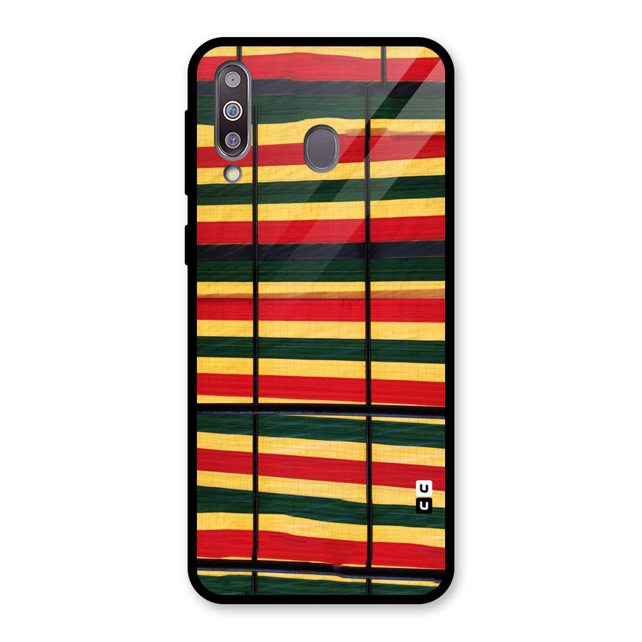 Bright Colors Lines Glass Back Case for Galaxy M30