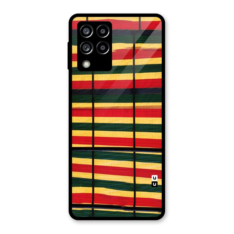 Bright Colors Lines Glass Back Case for Galaxy M53 5G