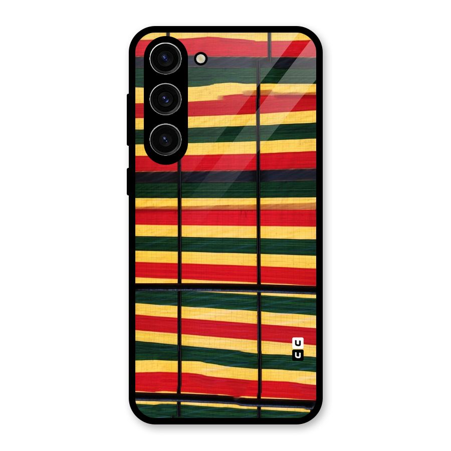 Bright Colors Lines Glass Back Case for Galaxy S23 Plus