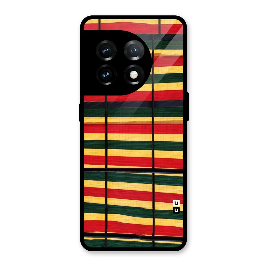 Bright Colors Lines Glass Back Case for OnePlus 11