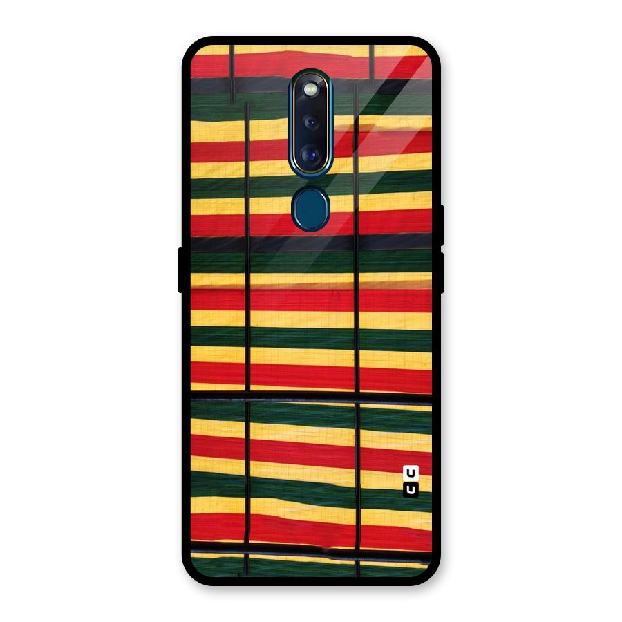 Bright Colors Lines Glass Back Case for Oppo F11 Pro
