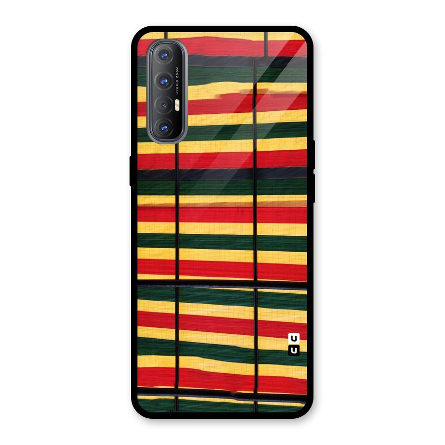 Bright Colors Lines Glass Back Case for Oppo Reno3 Pro