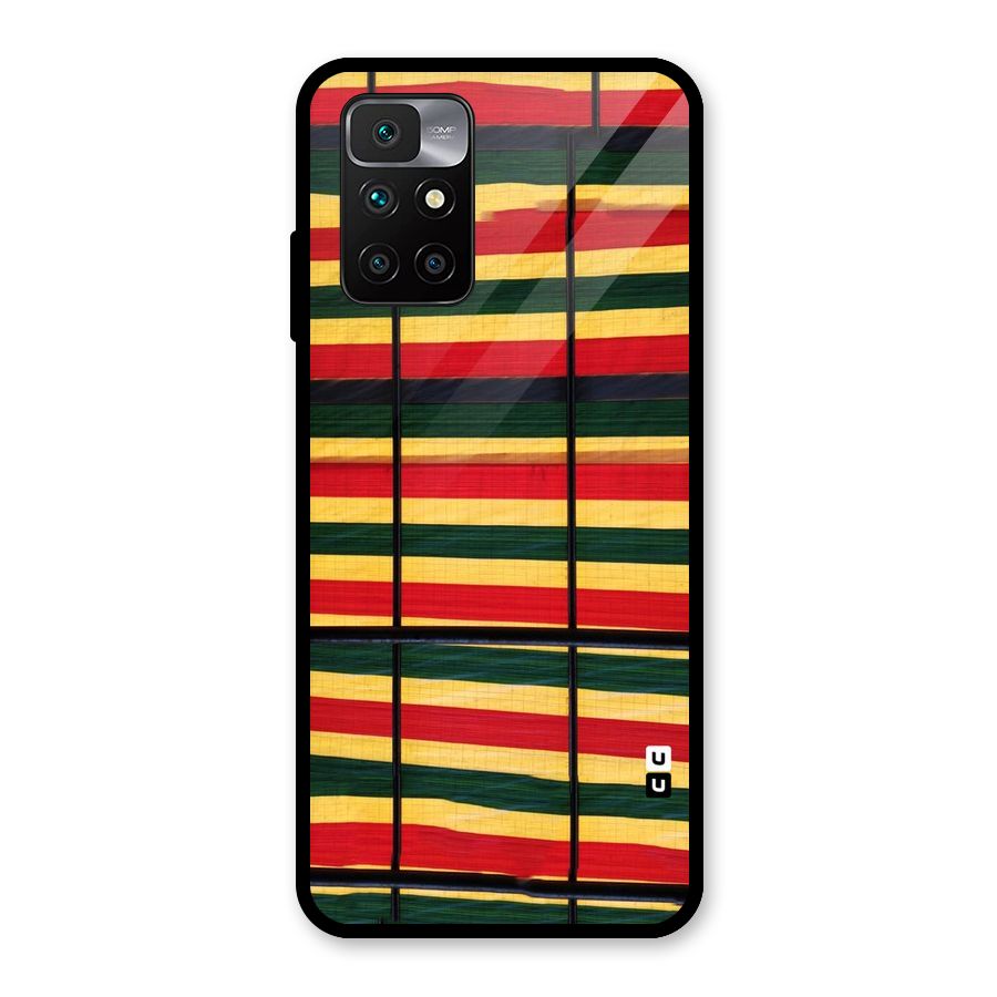 Bright Colors Lines Glass Back Case for Redmi 10 Prime