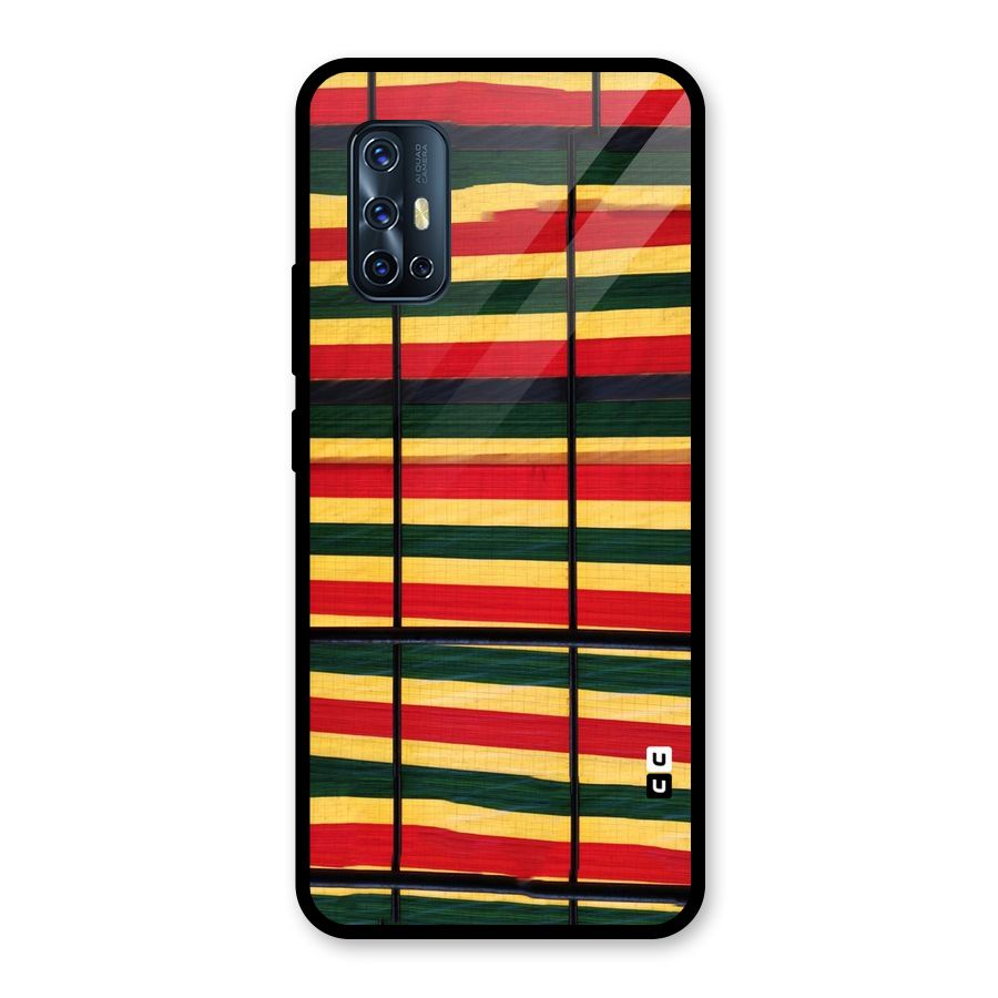 Bright Colors Lines Glass Back Case for Vivo V17