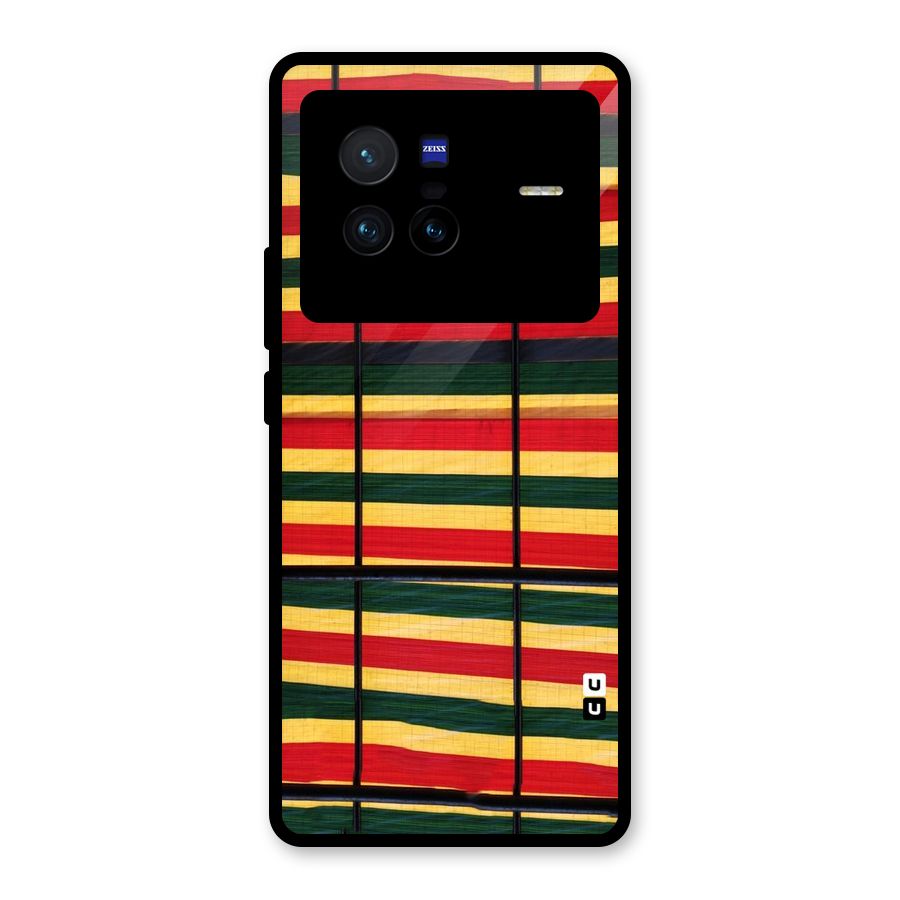 Bright Colors Lines Glass Back Case for Vivo X80