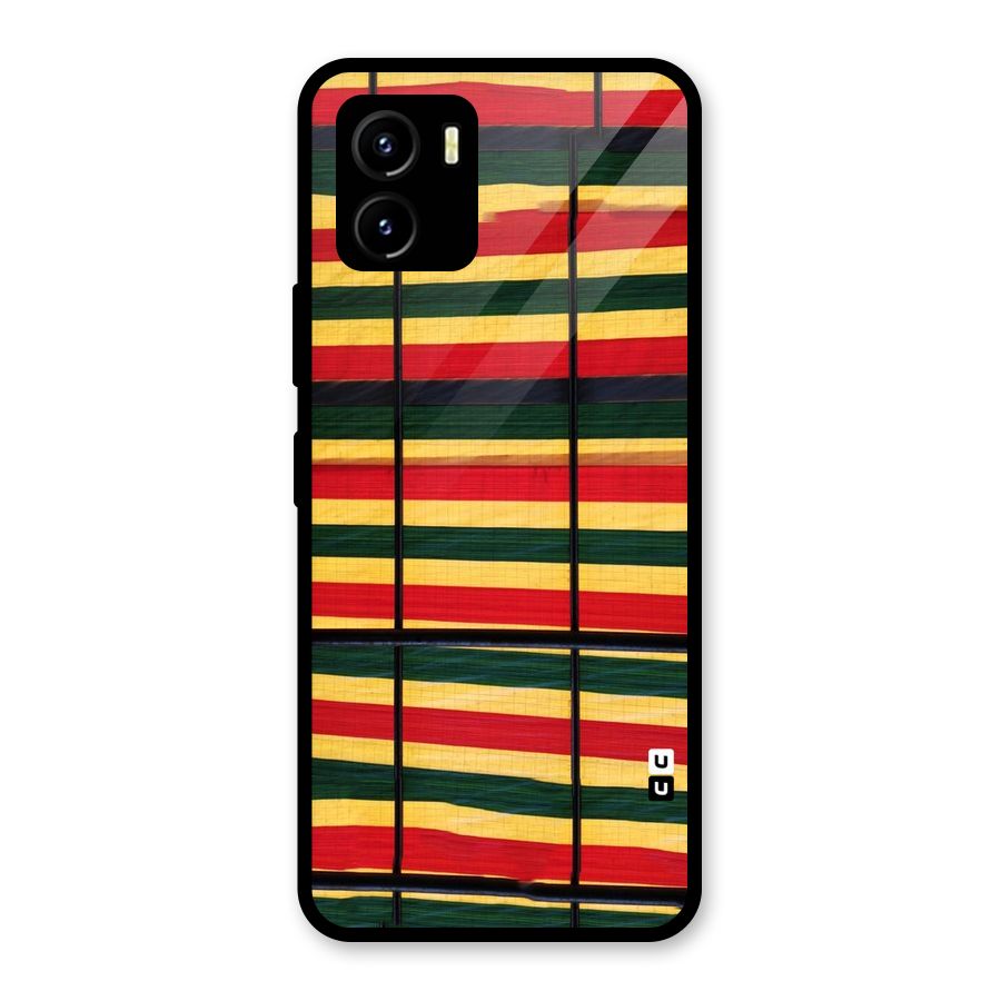 Bright Colors Lines Glass Back Case for Vivo Y15s