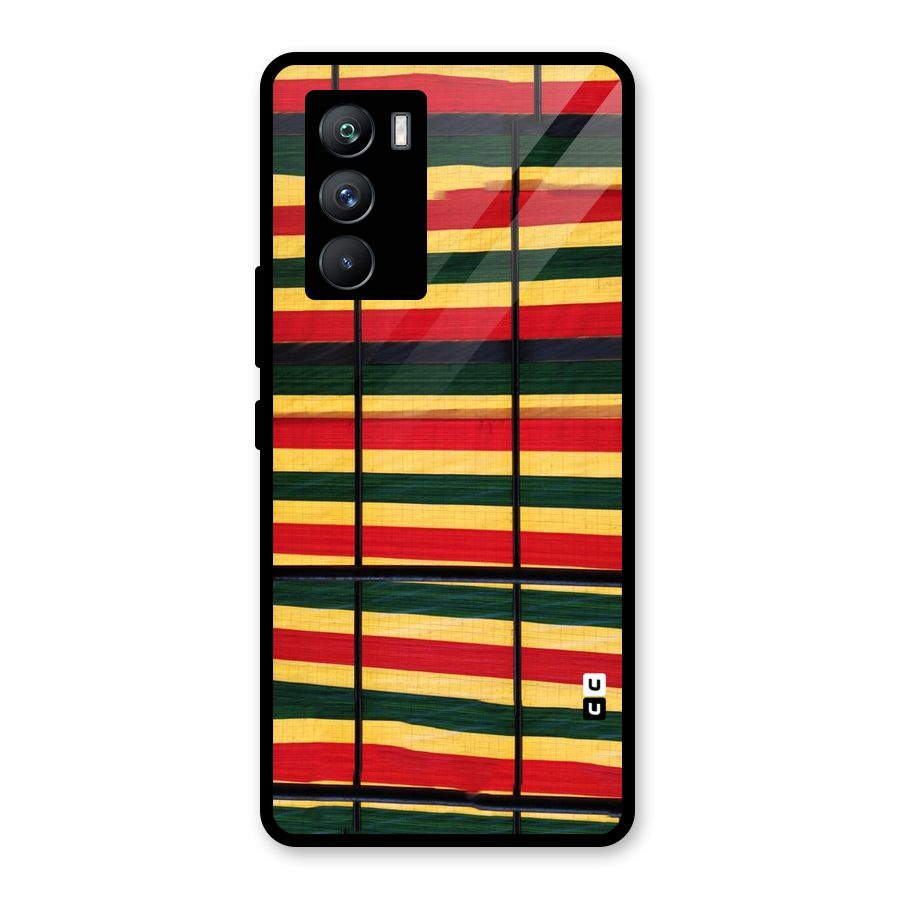 Bright Colors Lines Glass Back Case for Vivo iQOO 9 SE
