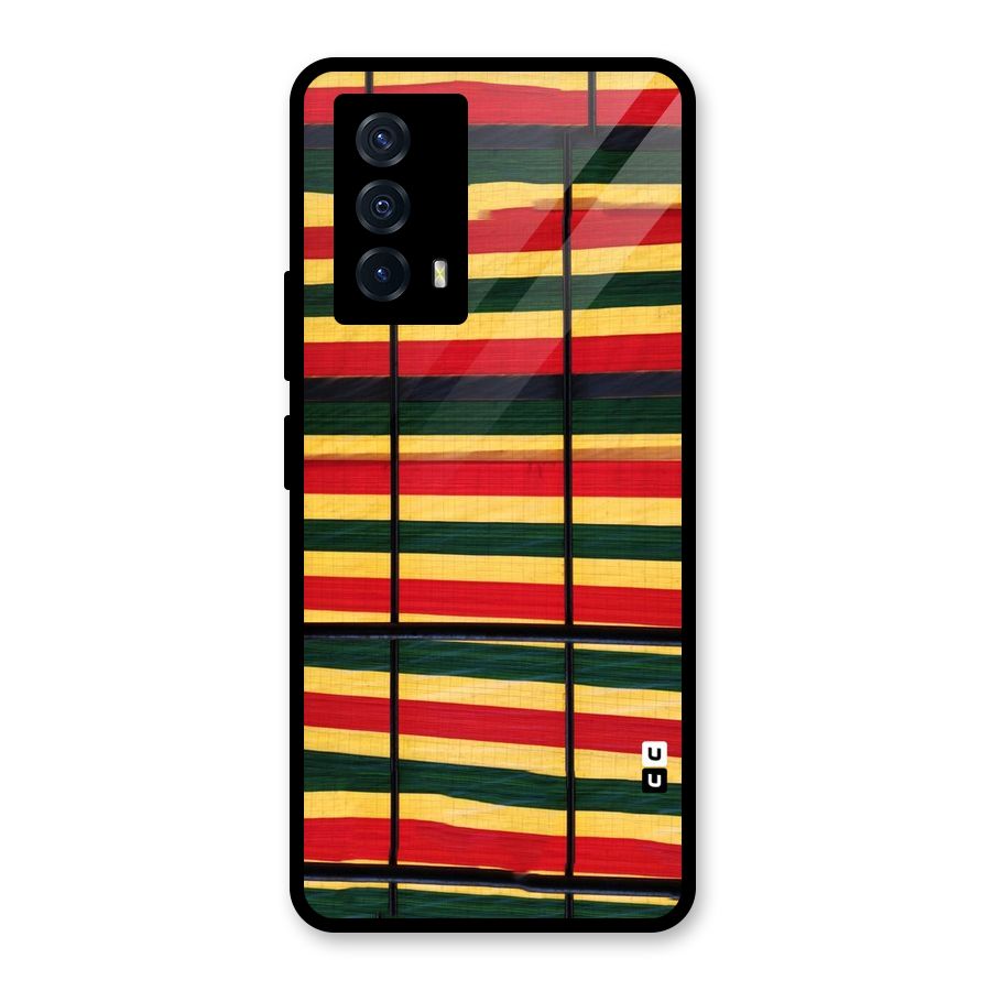 Bright Colors Lines Glass Back Case for Vivo iQOO Z5