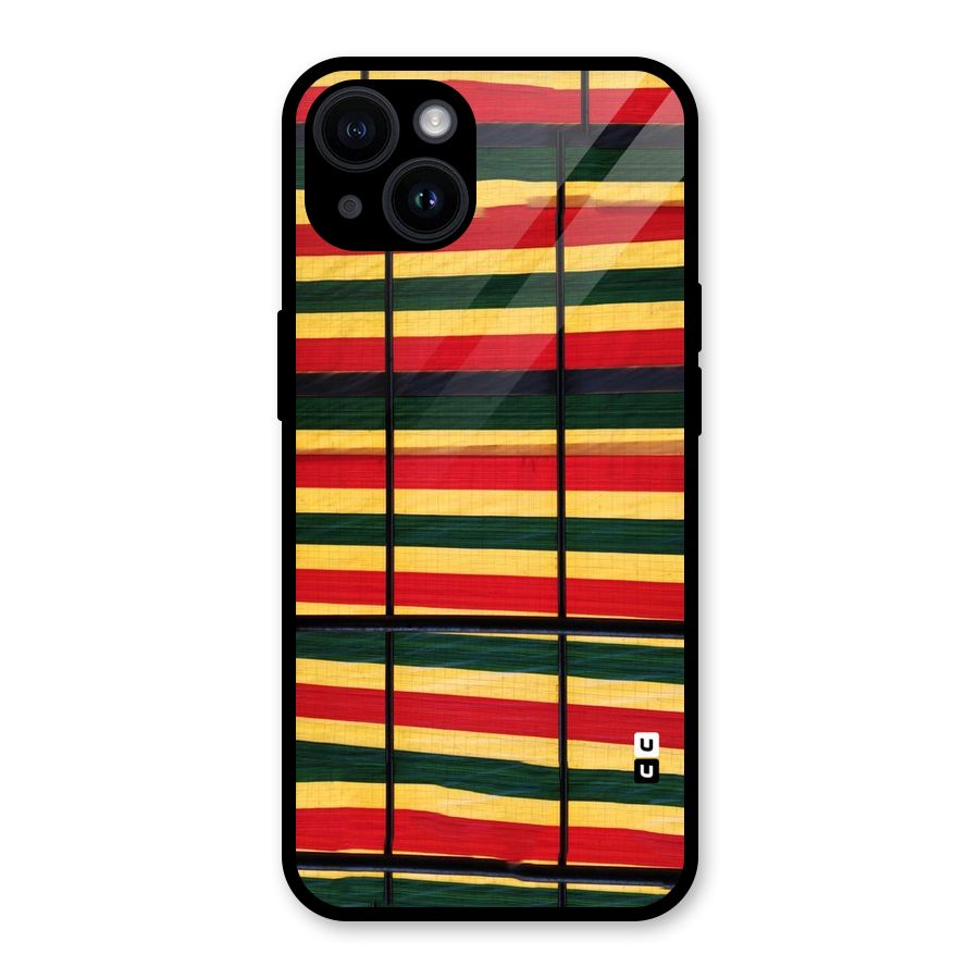 Bright Colors Lines Glass Back Case for iPhone 14