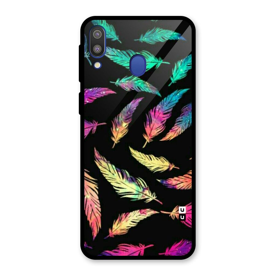 Bright Feathers Glass Back Case for Galaxy M20