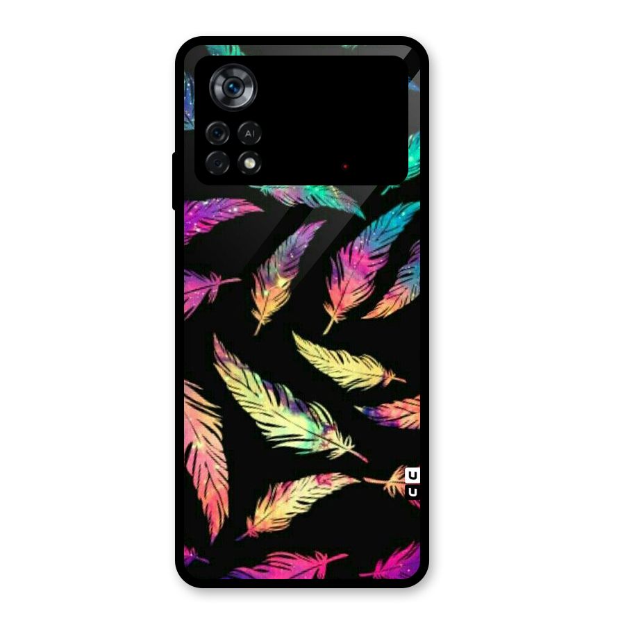 Bright Feathers Glass Back Case for Poco X4 Pro 5G