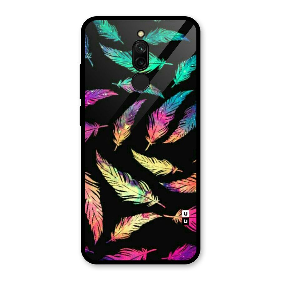 Bright Feathers Glass Back Case for Redmi 8