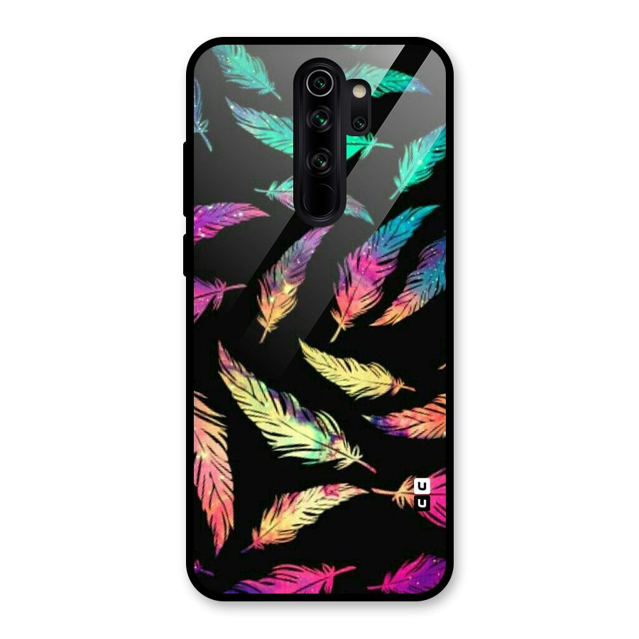 Bright Feathers Glass Back Case for Redmi Note 8 Pro