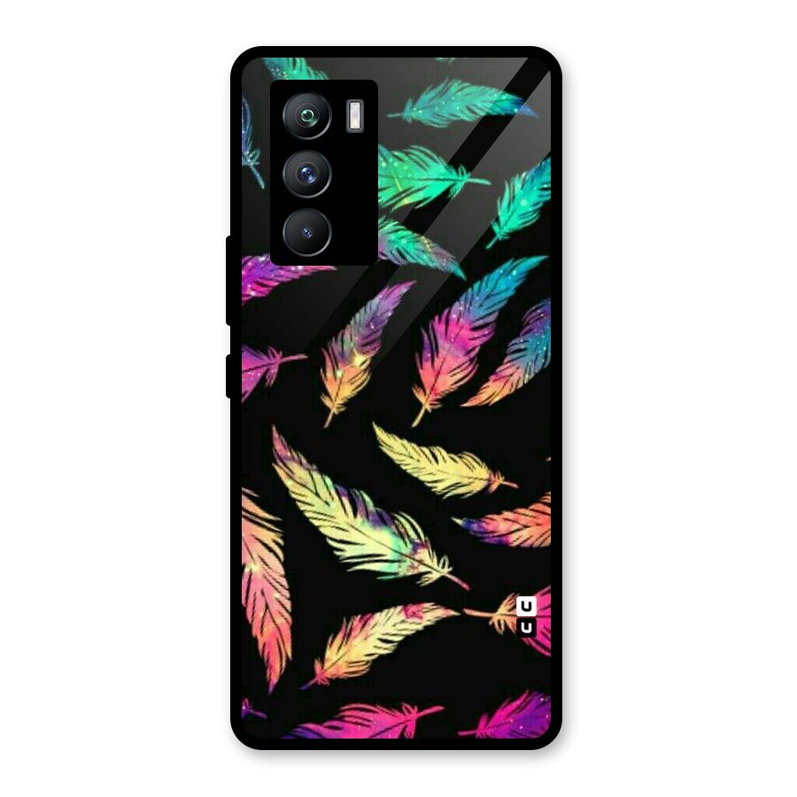 Bright Feathers Glass Back Case for Vivo iQOO 9 SE