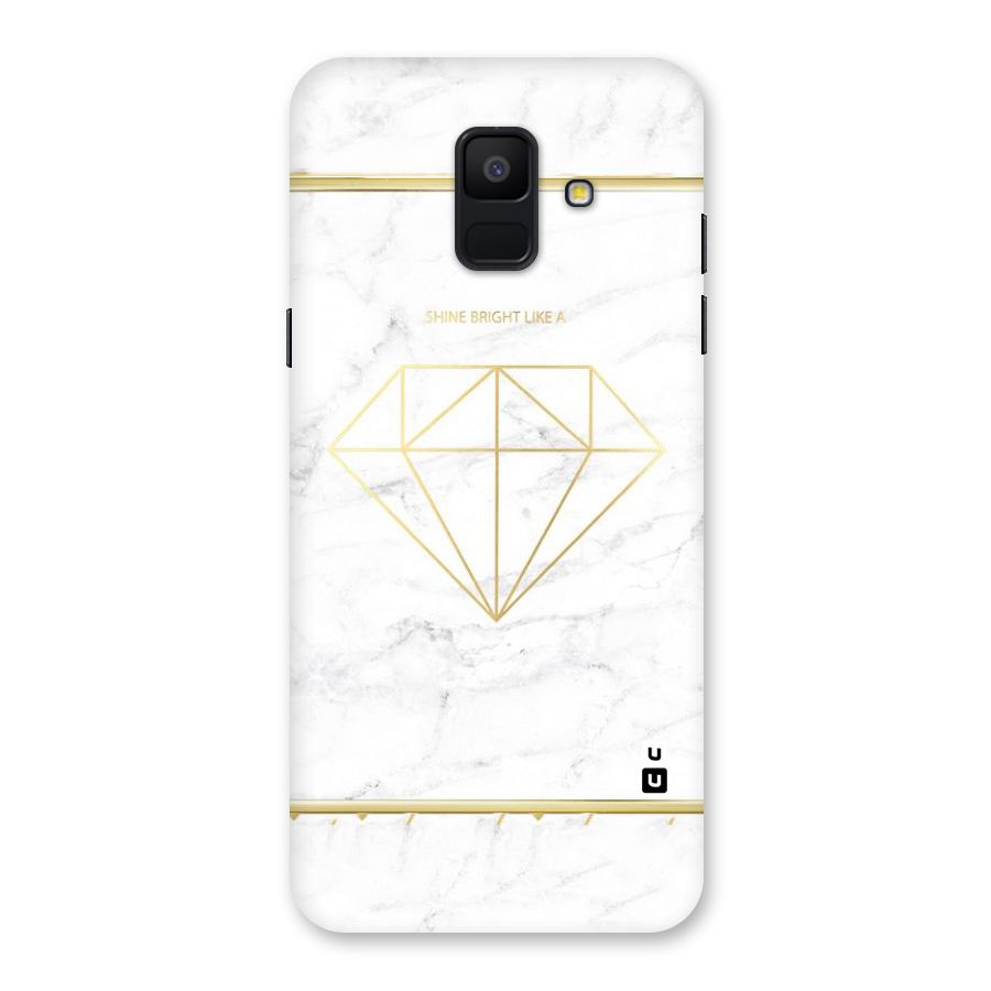 Bright Gold Diamond Back Case for Galaxy A6 (2018)