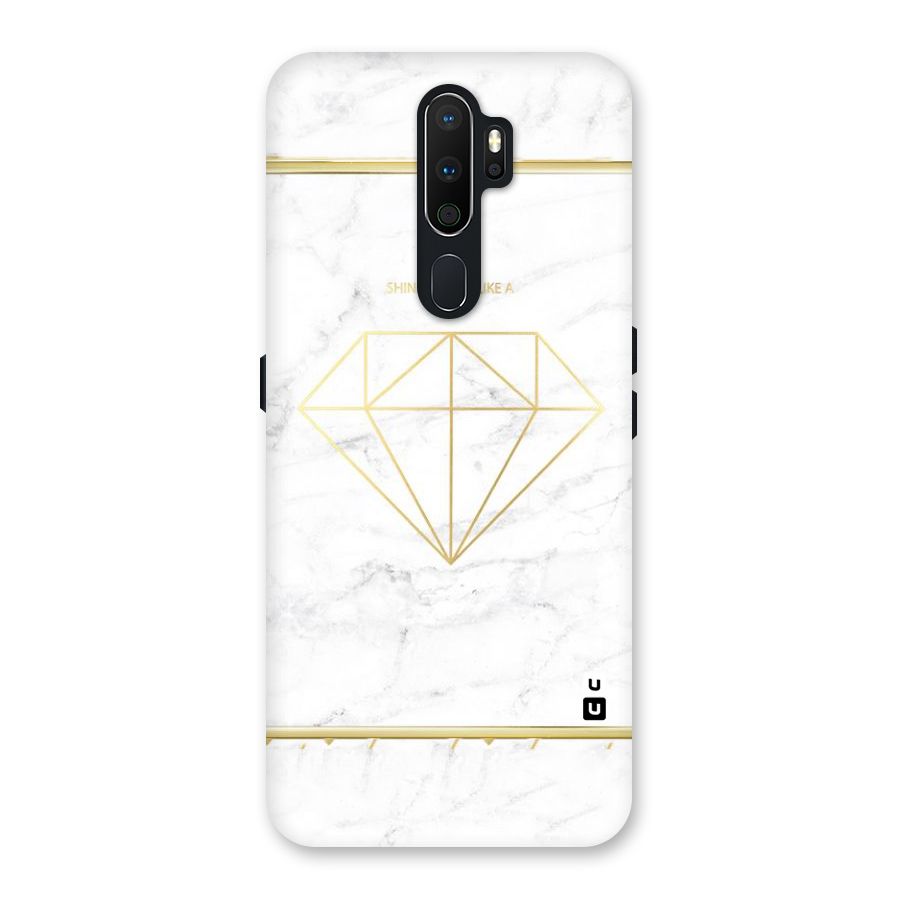 Bright Gold Diamond Back Case for Oppo A5 (2020)