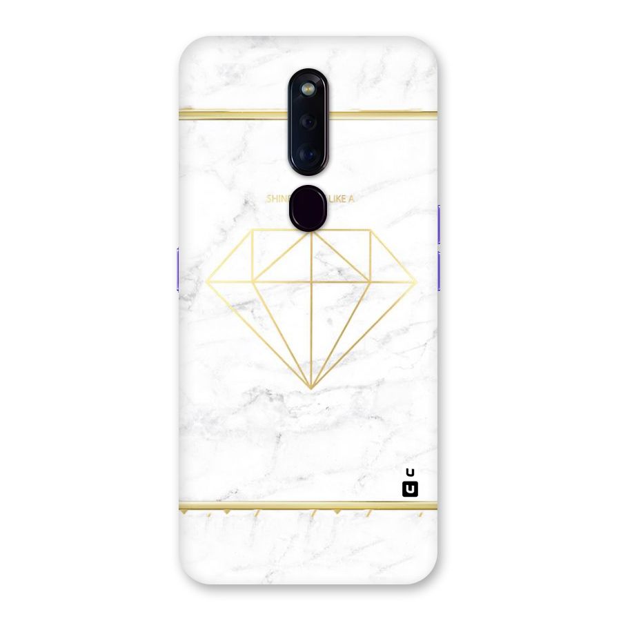 Bright Gold Diamond Back Case for Oppo F11 Pro