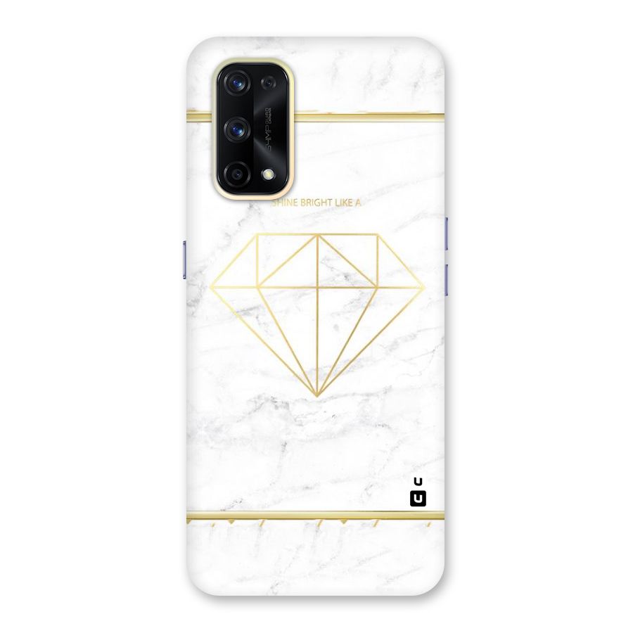 Bright Gold Diamond Glass Back Case for Realme X7 Pro